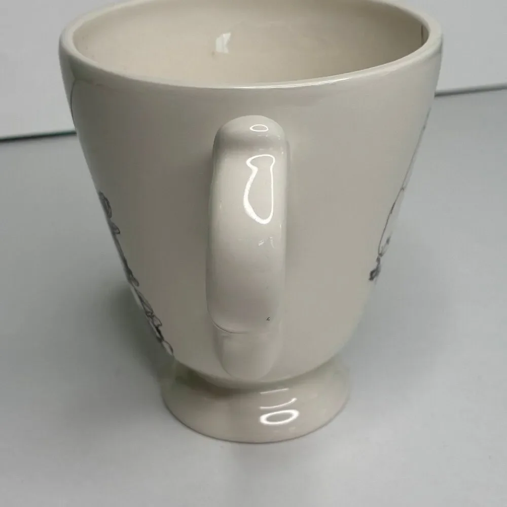 Barnyard Toile Rabbit Footed Coffee Mug Cup Andrea by Sadek Trostli Retired
